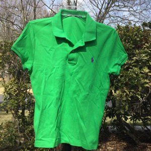 Ralph Laren Sport Green with Purple Logo Shirt
